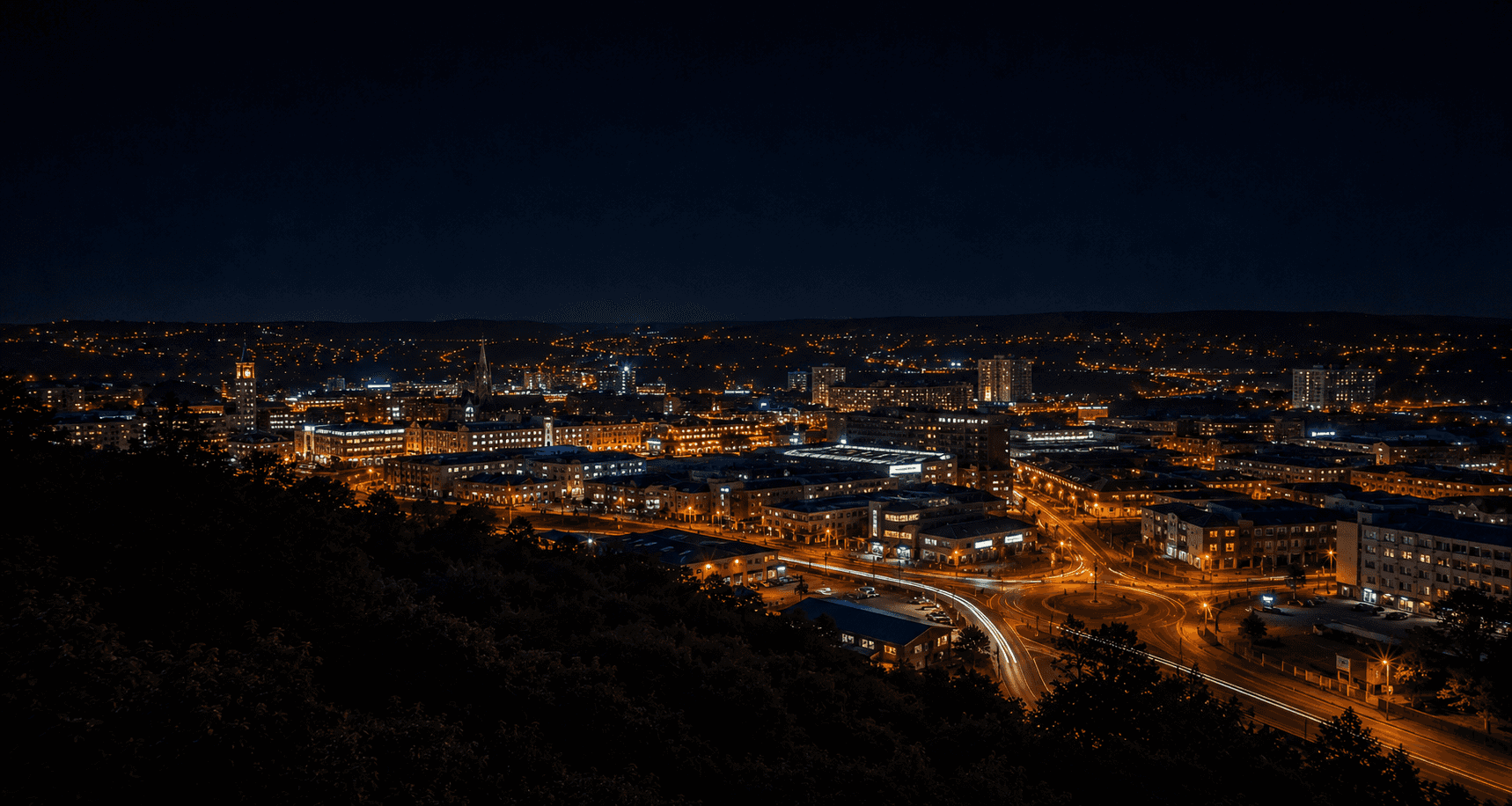 Barnsley skyline at night — Empire outcall coverage area