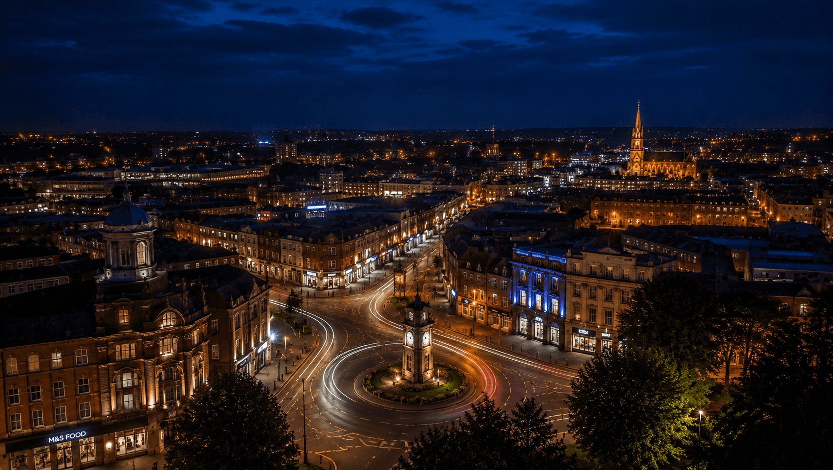 Worksop skyline at night — Empire outcall coverage area