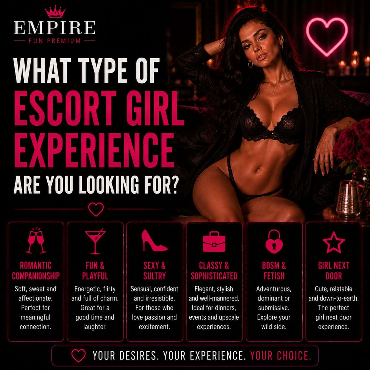 What Type of Escort Girl Experience Are You Looking For?