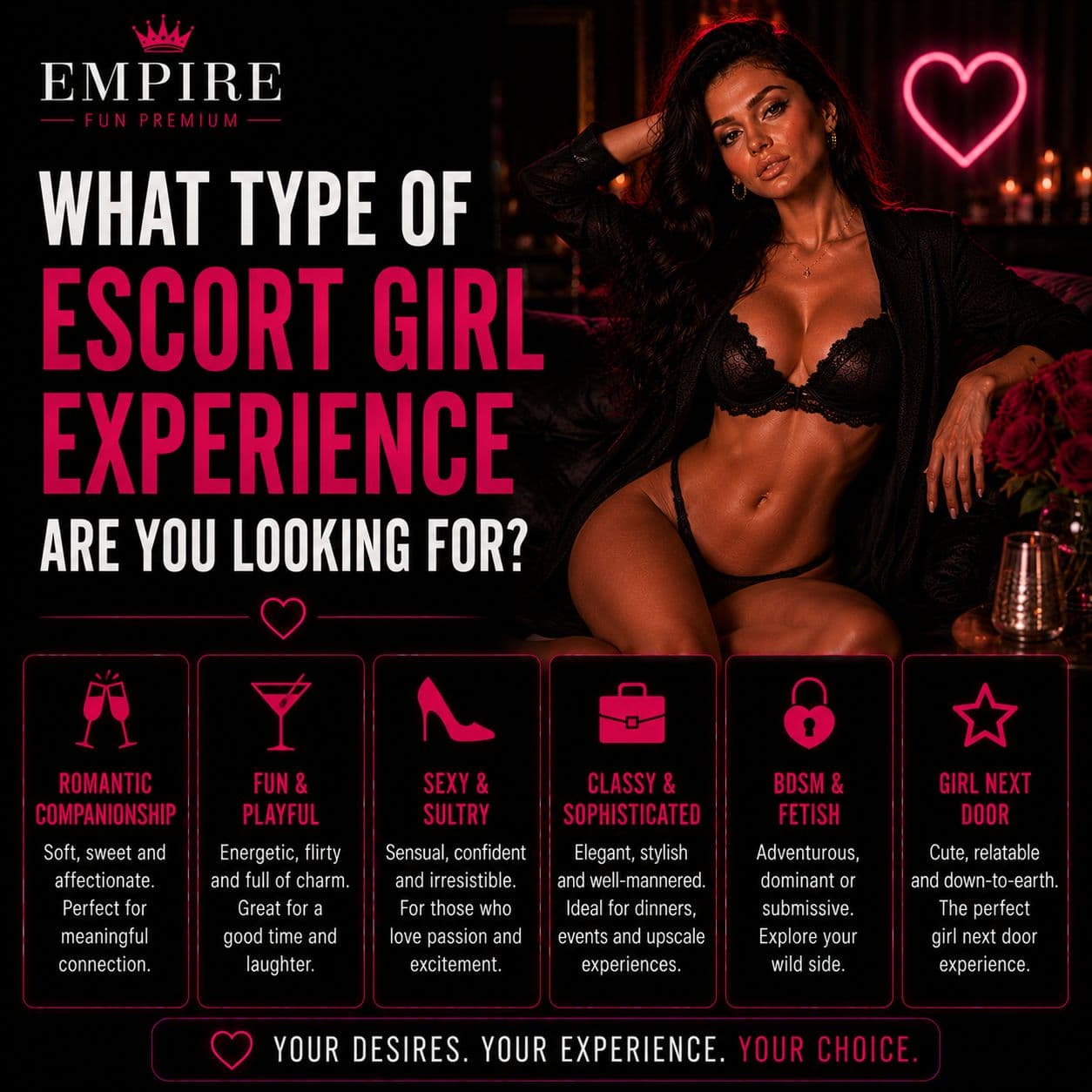 What Type of Escort Girl Experience Are You Looking For?